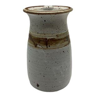 Hand Thrown Ceramic Vessel with Lid, Signed